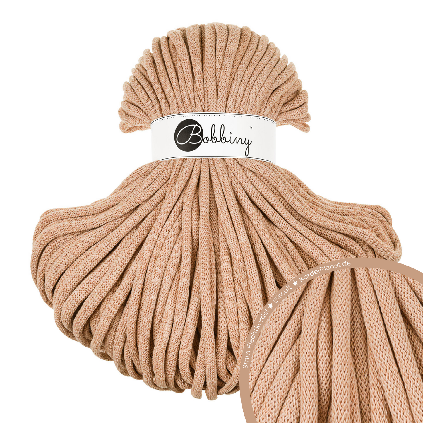 Bobbiny Flechtkordel Biscuit Ø 9 mm