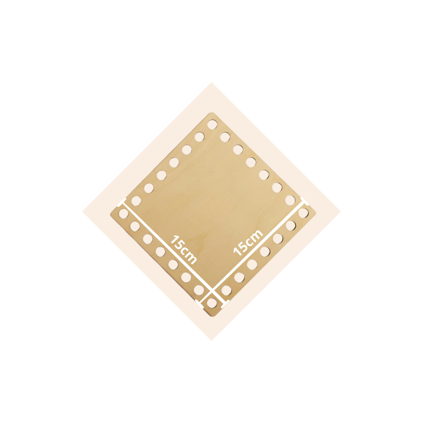 Korbboden für Häkelkörbchen quadrat 15x15 cm