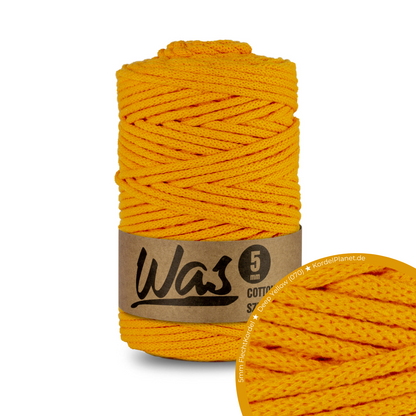 WAS Flechtkordel Deep Yellow (070) Ø 5 mm