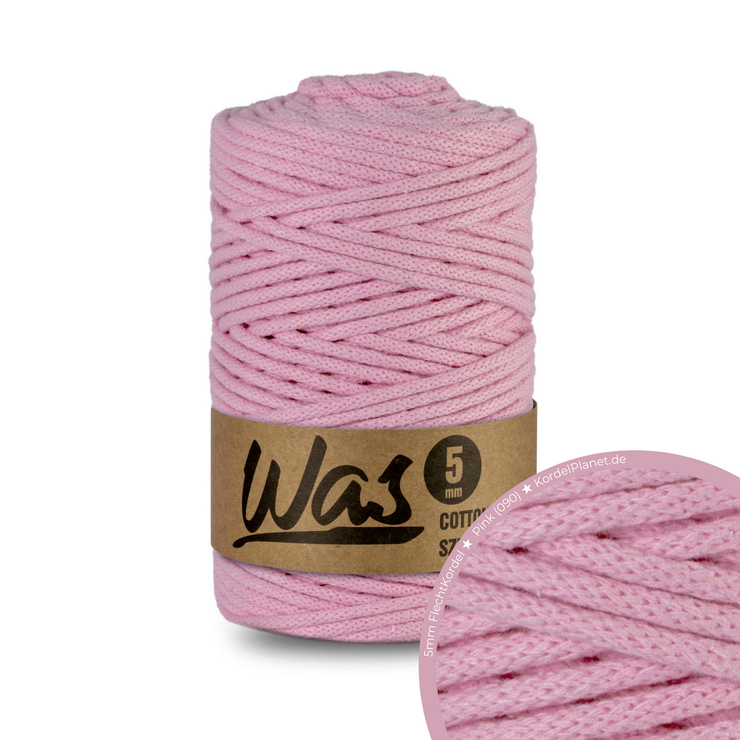 WAS Flechtkordel Pink (090) Ø 5 mm