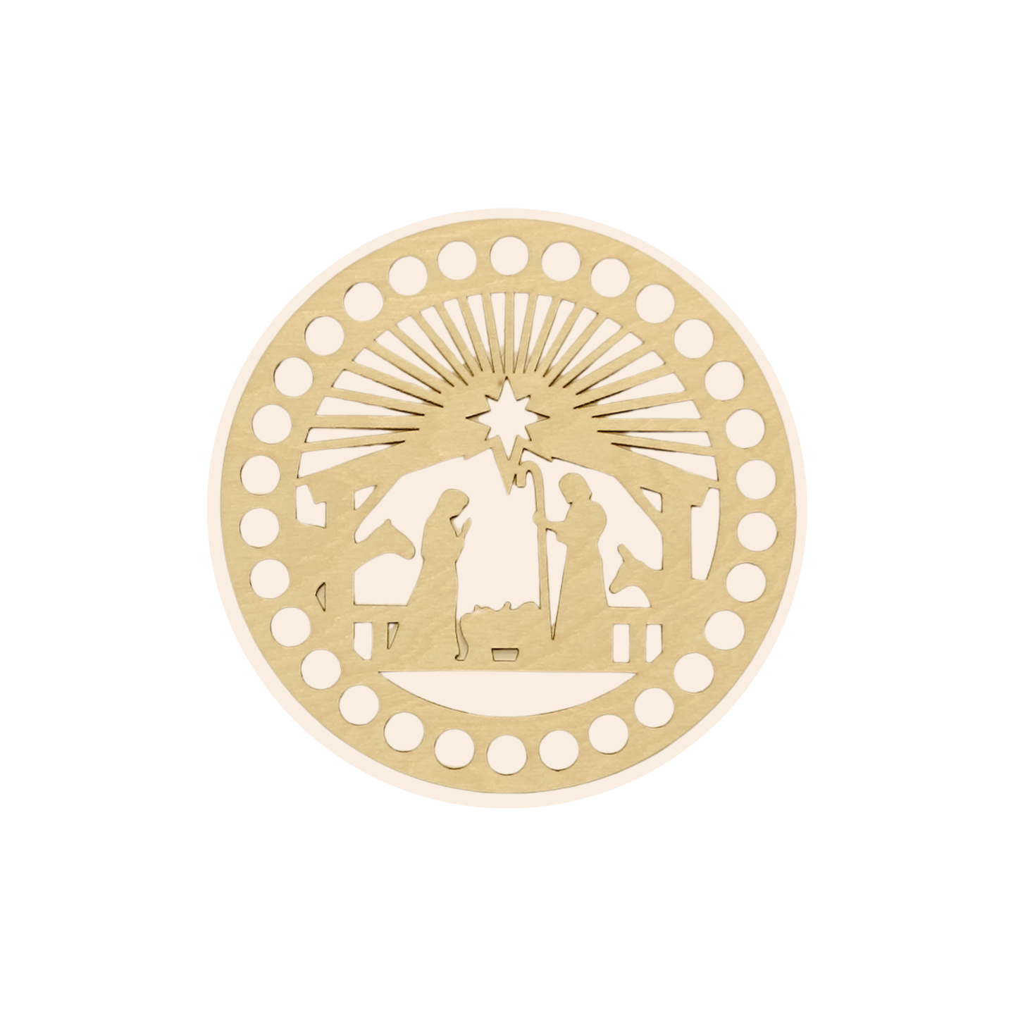 Korbboden rund Ø 15 cm – Krippe/Heilige Familie, Sonnenstrahlen