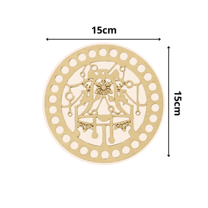 Korbboden rund Ø 15 cm – Weihnachtsglocken mit Schleife