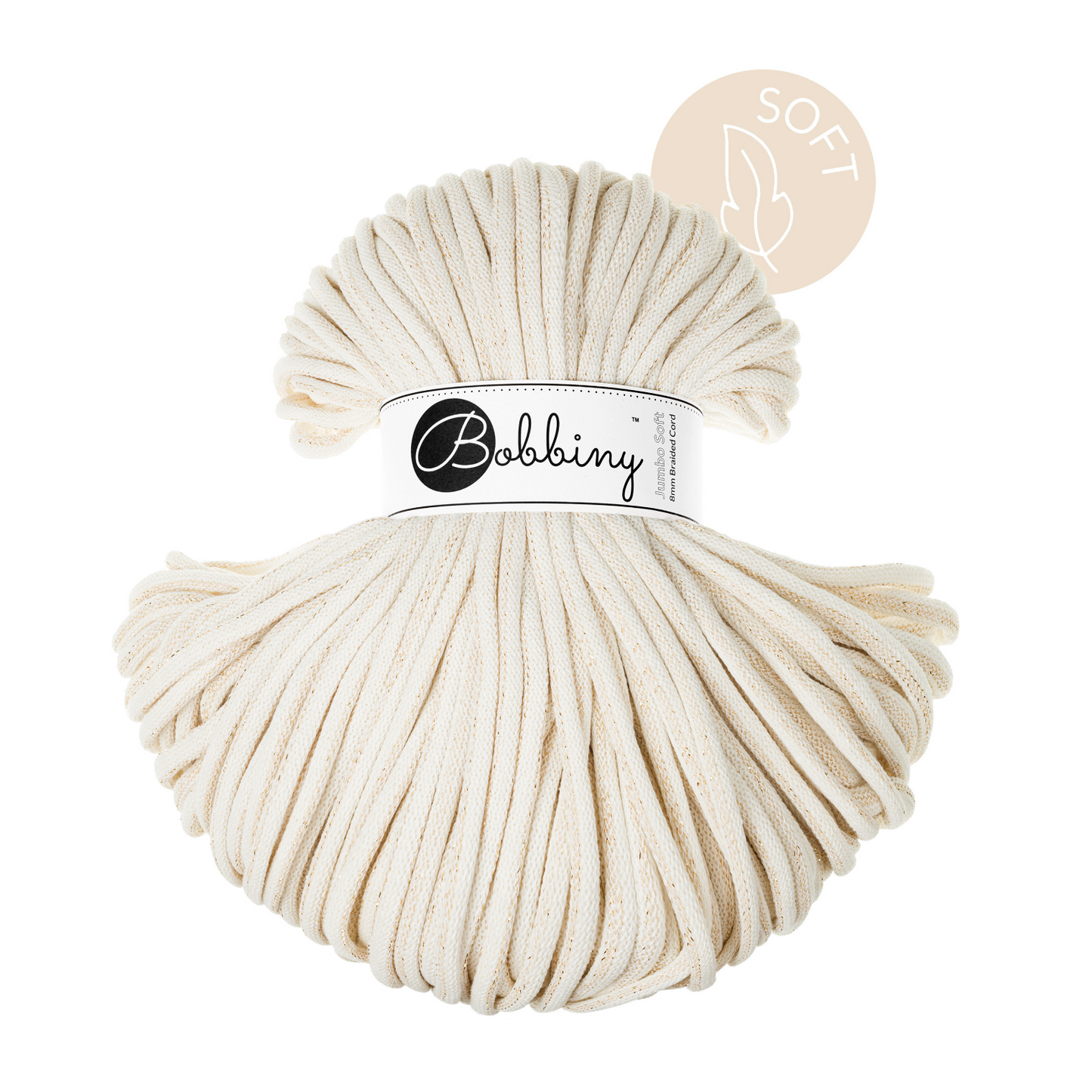 Bobbiny Flechtkordel Golden Natural Ø 8 mm (Jumbo Soft)