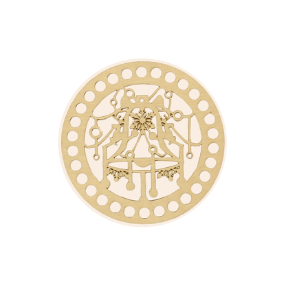 Korbboden rund Ø 15 cm – Weihnachtsglocken mit Schleife