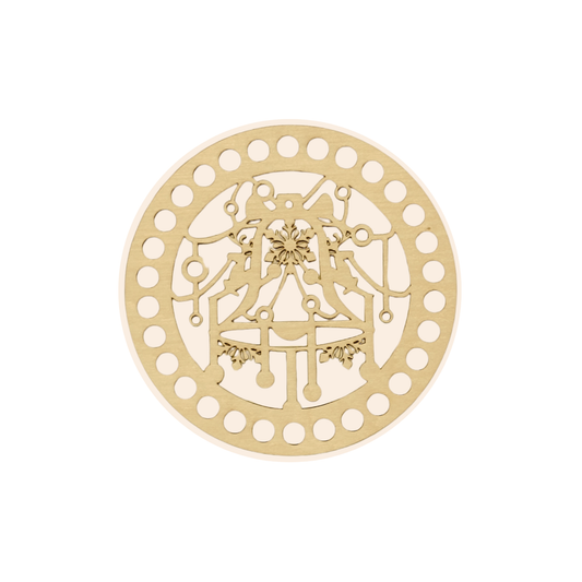 Korbboden rund Ø 15 cm – Weihnachtsglocken mit Schleife