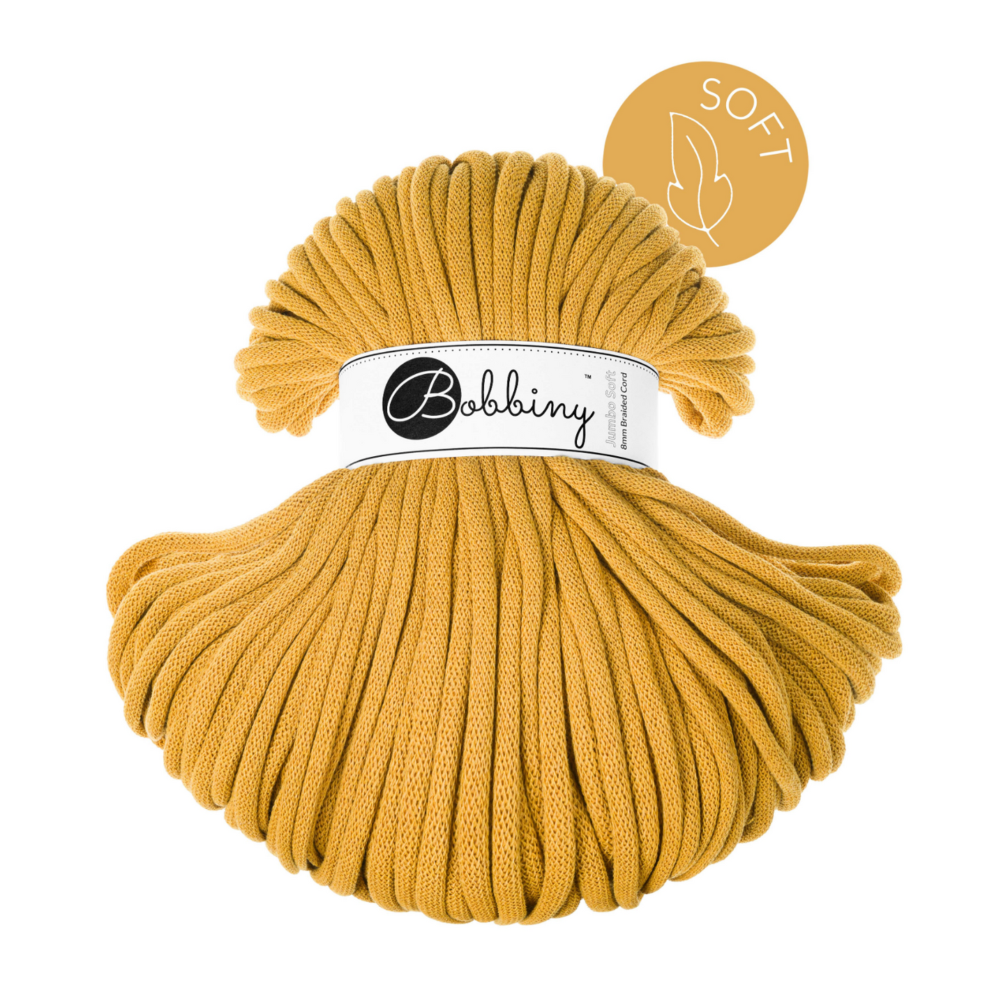 Bobbiny Flechtkordel Mustard Ø 8 mm (Jumbo Soft)