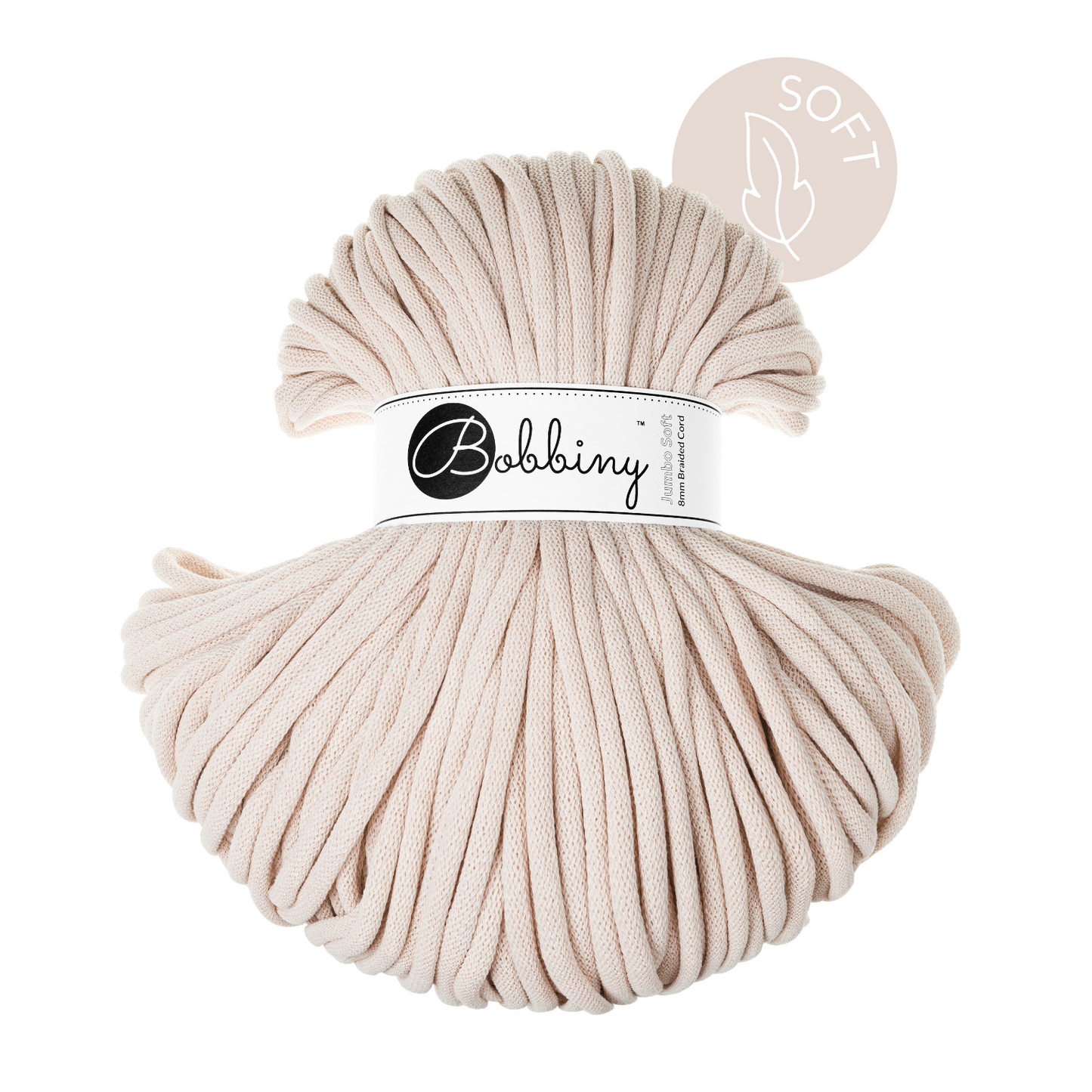 Bobbiny Flechtkordel Nude Ø 8 mm (Jumbo Soft)