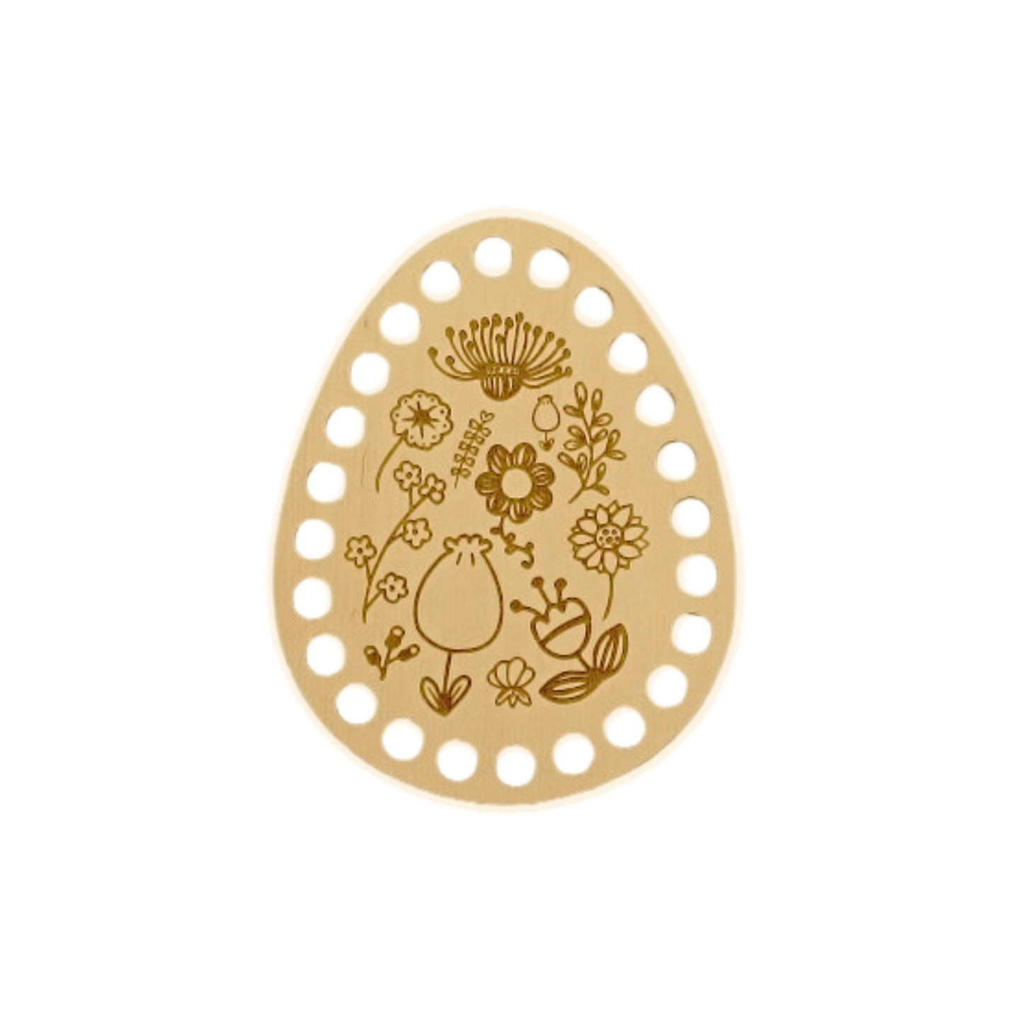 Osterei Häkelbasis 15 cm – lasergeschnitten mit Blumenmotiv