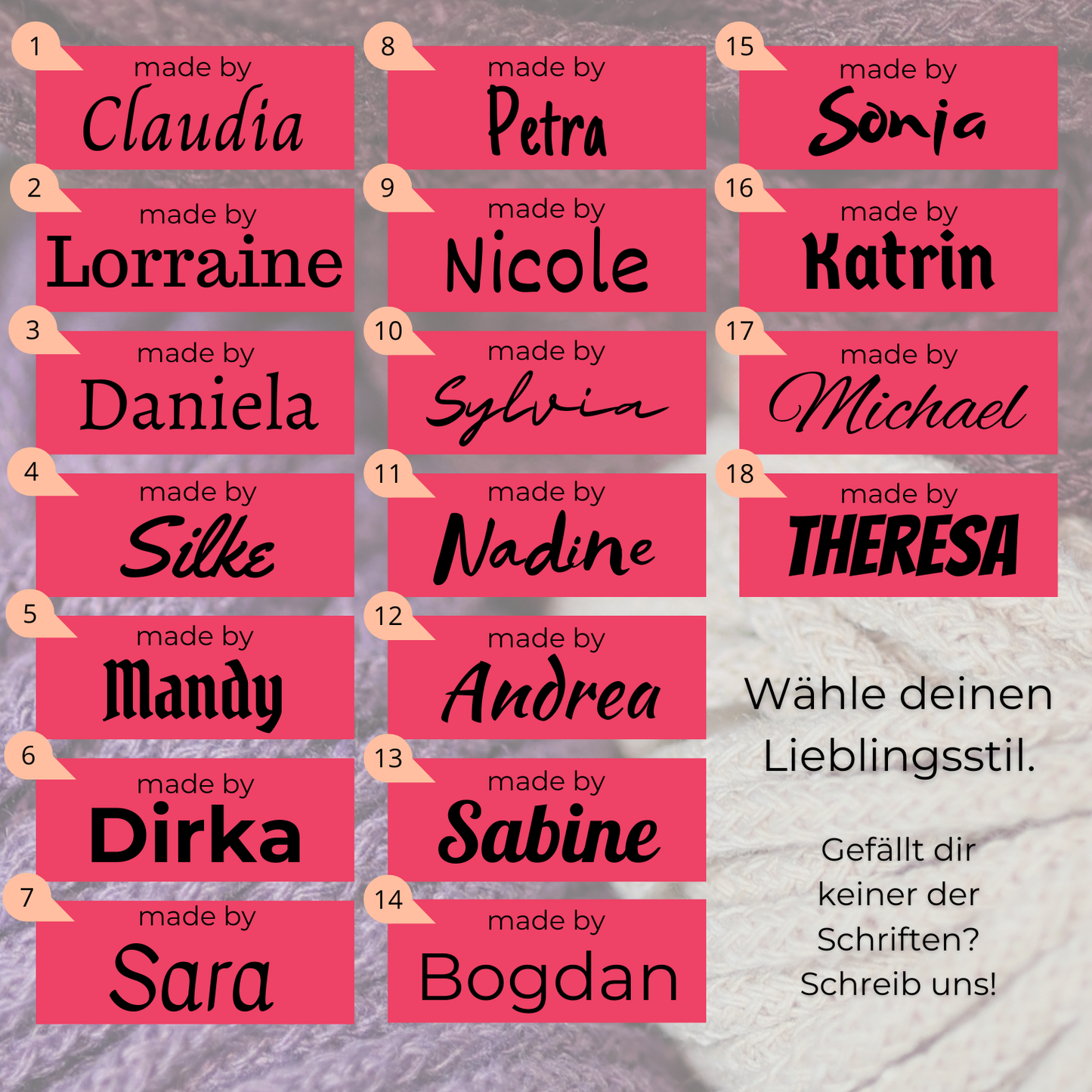 40×60 mm – Personalisierte Labels mit Schrauben (Chicago‑Screws), Kunstleder | große Branding‑Plakette für Handmade