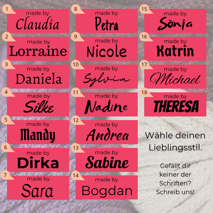 40×60 mm – Personalisierte Labels mit Schrauben (Chicago‑Screws), Kunstleder | große Branding‑Plakette für Handmade