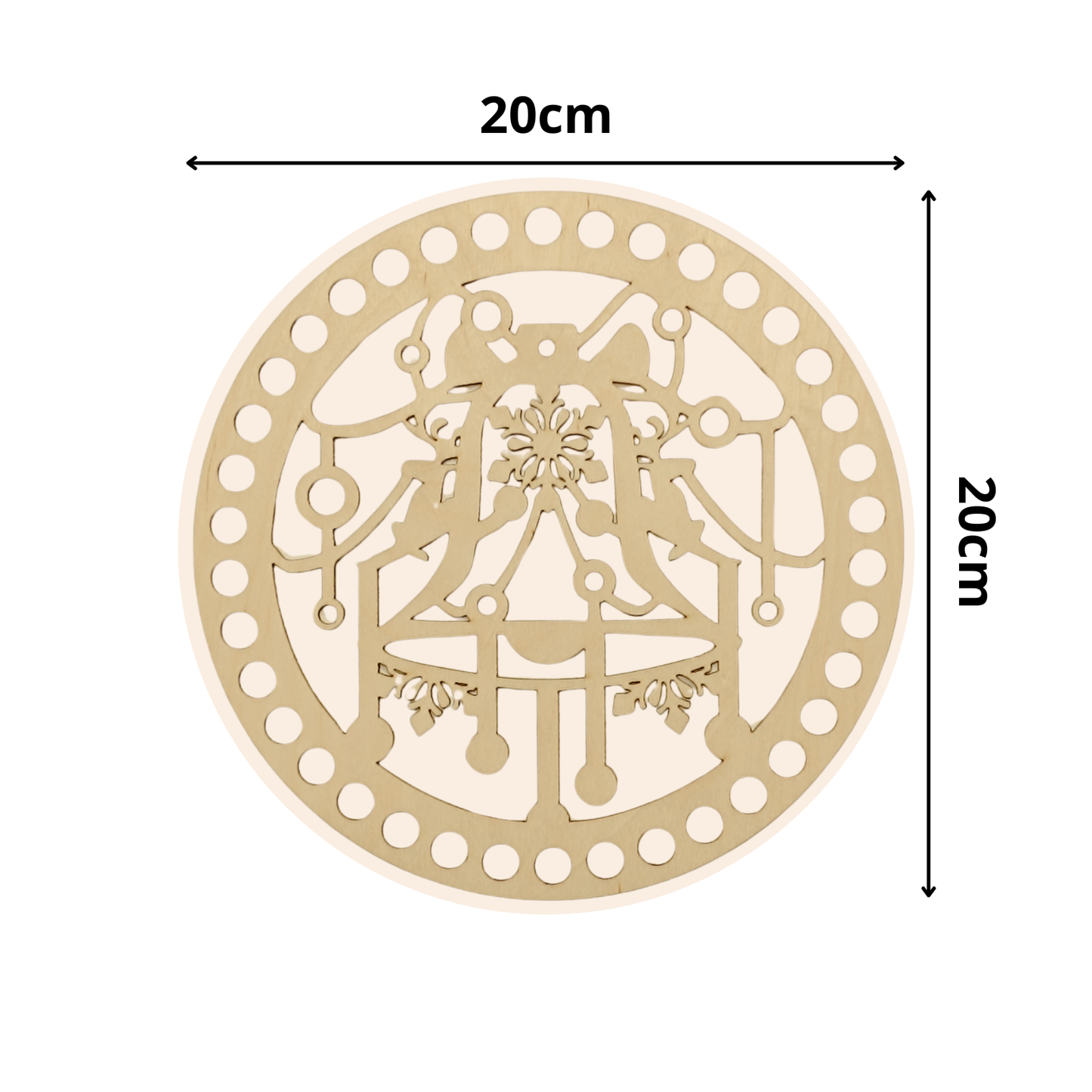 Korbboden rund Ø 20 cm – Weihnachtsglocken Ornament