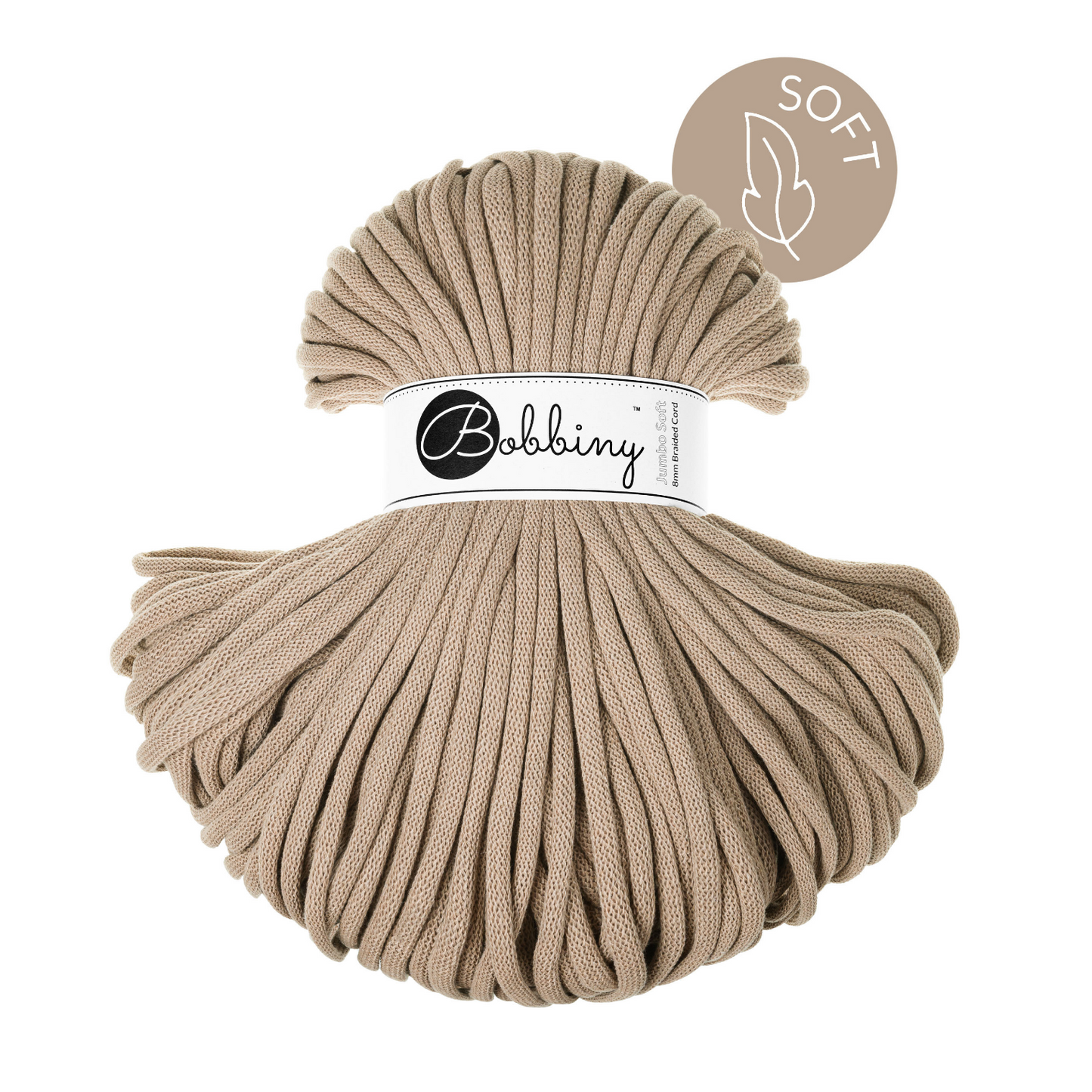 Bobbiny Flechtkordel Sand Ø 8 mm (Jumbo Soft)