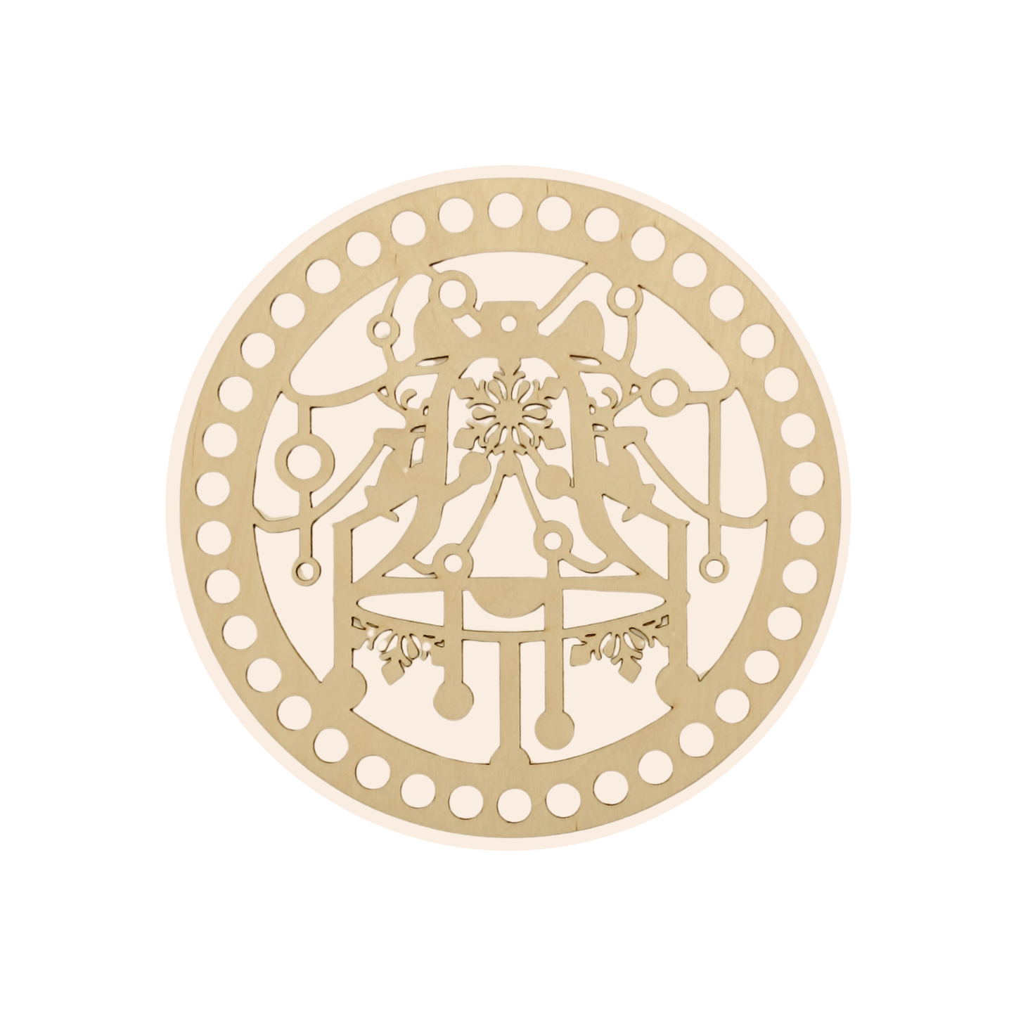 Korbboden rund Ø 20 cm – Weihnachtsglocken Ornament