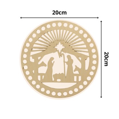 Korbboden rund Ø 20 cm – Krippe/Heilige Familie, Strahlen