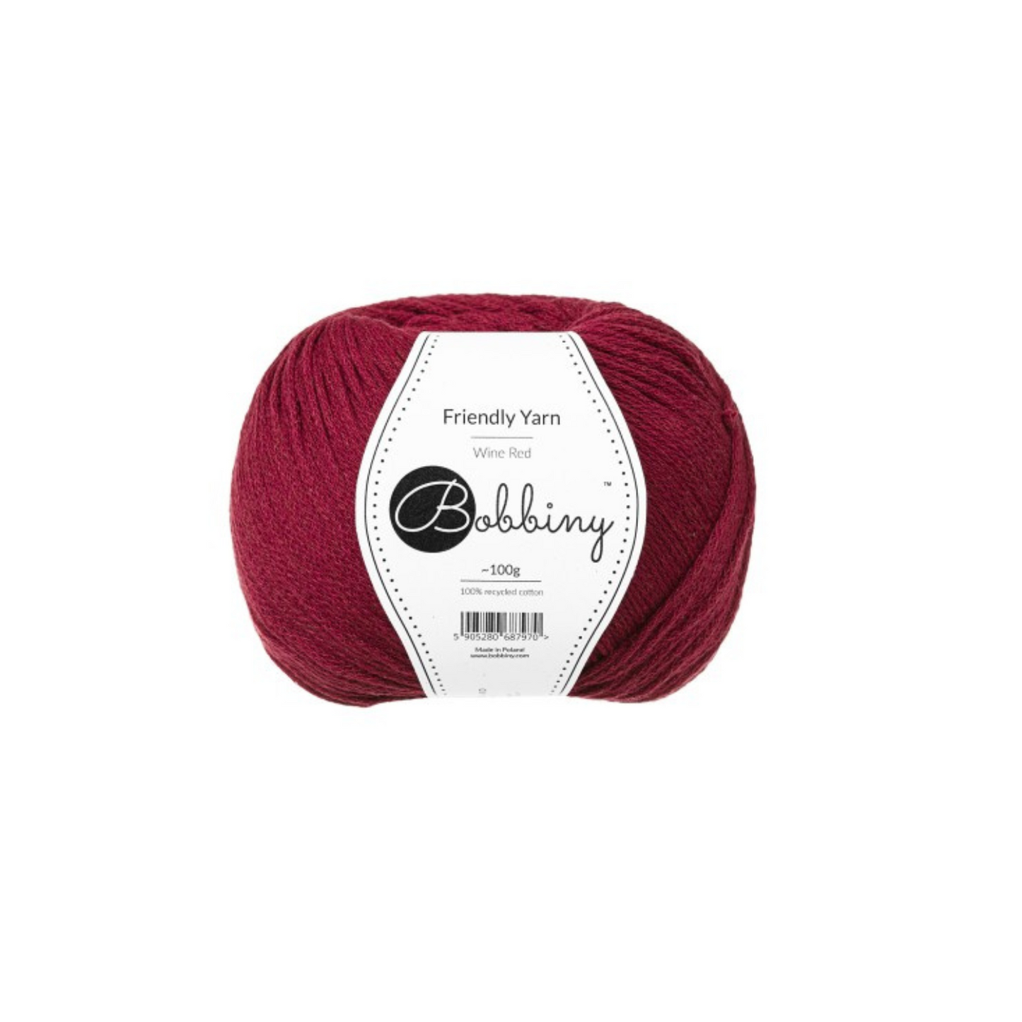Bobbiny Garn "Friendly Yarn" - Wine Red - 200m (100g)