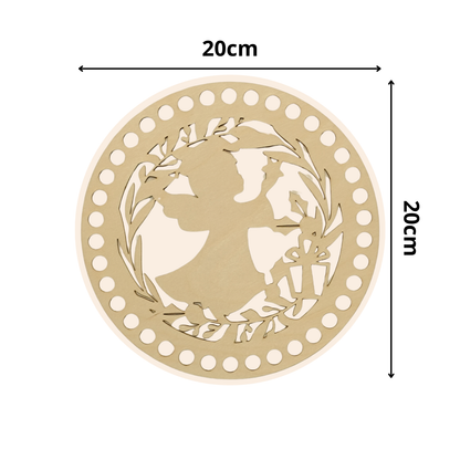 Korbboden rund Ø 20 cm – Engel Silhouette klassisch