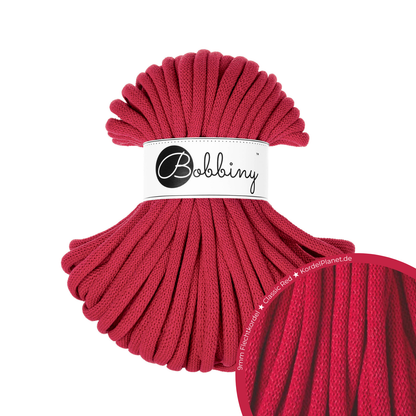 30 Meter - Bobbiny Flechtkordeln Classic Red Ø 9 mm