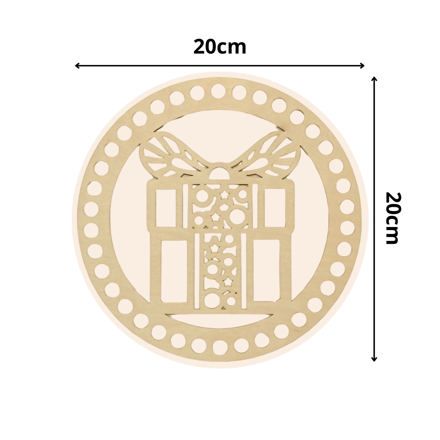 Korbboden rund Ø 20 cm – Geschenk mit Schleife, modern