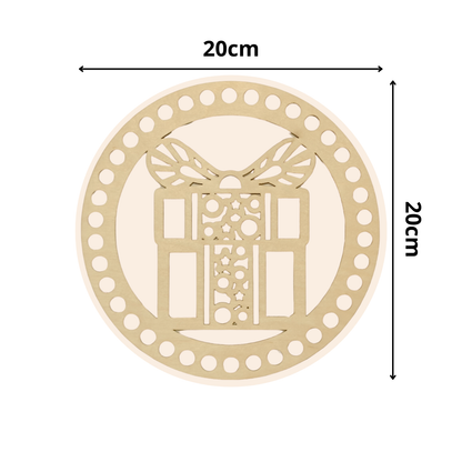 Korbboden rund Ø 20 cm – Geschenk mit Schleife, modern