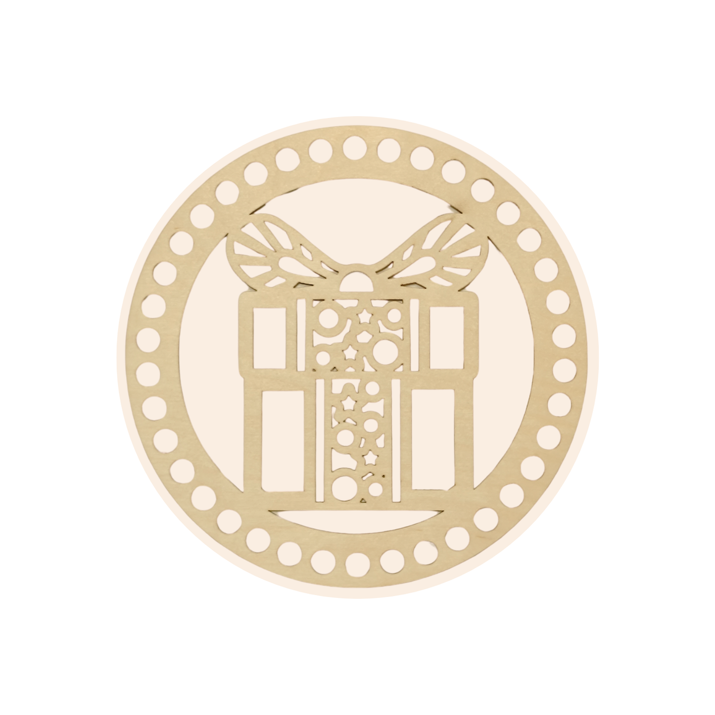 Korbboden rund Ø 20 cm – Geschenk mit Schleife, modern