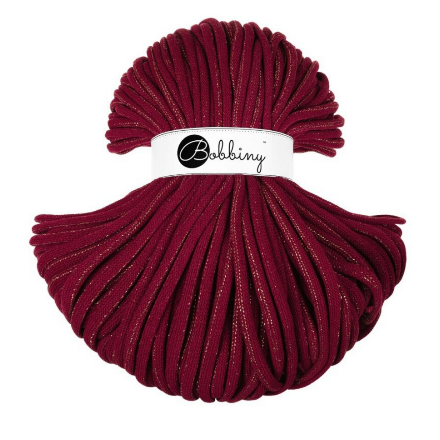Bobbiny Flechtkordel Golden Wine Red Ø 9 mm
