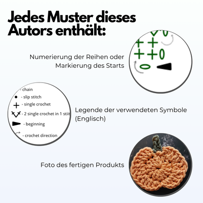 Häkelmuster Kürbis-Untersetzer – Halloween & Herbstdeko PDF