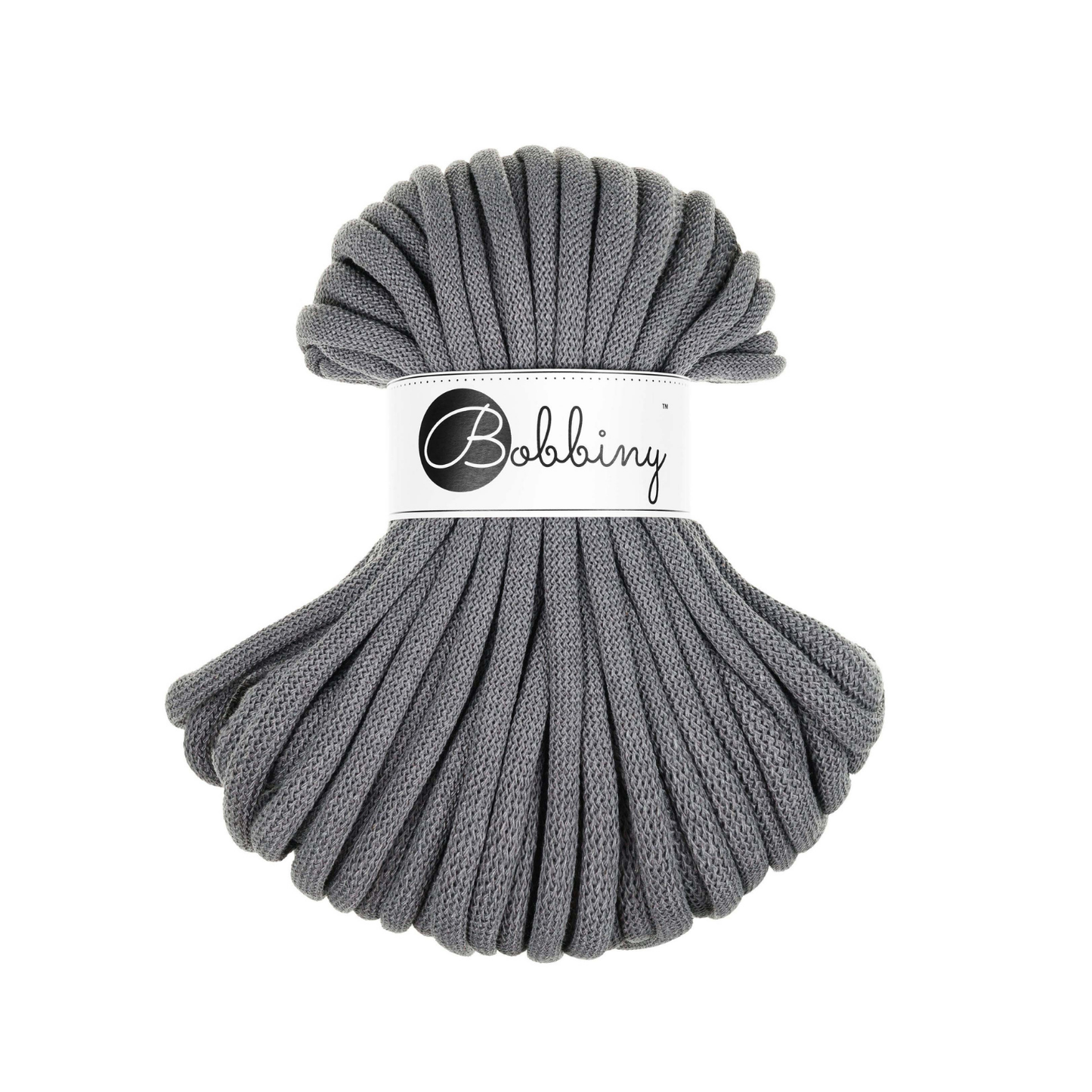 30 Meter - Bobbiny Flechtkordeln Stone Grey Ø 9 mm