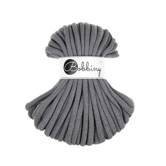30 Meter - Bobbiny Flechtkordeln Stone Grey Ø 9 mm