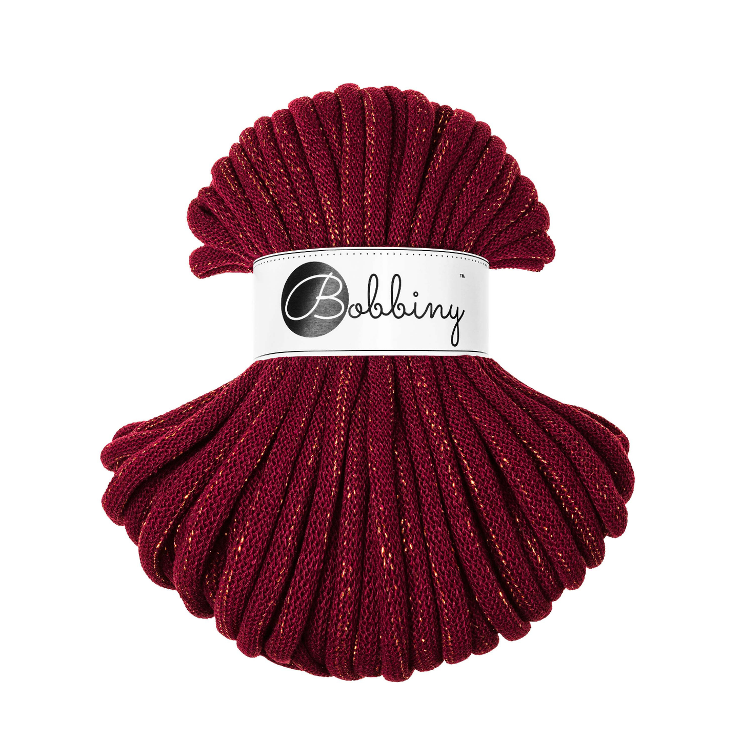 30 Meter - Bobbiny Flechtkordeln Golden Wine Red Ø 9 mm