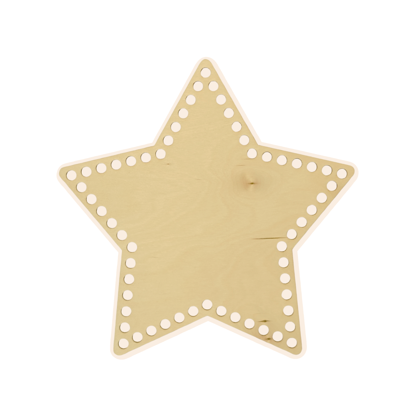 Korbboden Stern 30 cm – XL, gelocht, für dicke Kordeln