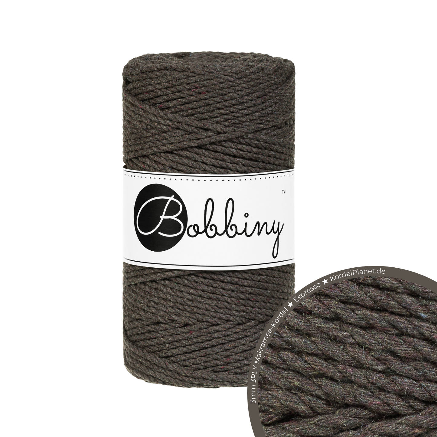 Bobbiny 3PLY Makramee-Kordeln Ø 3 mm 100m