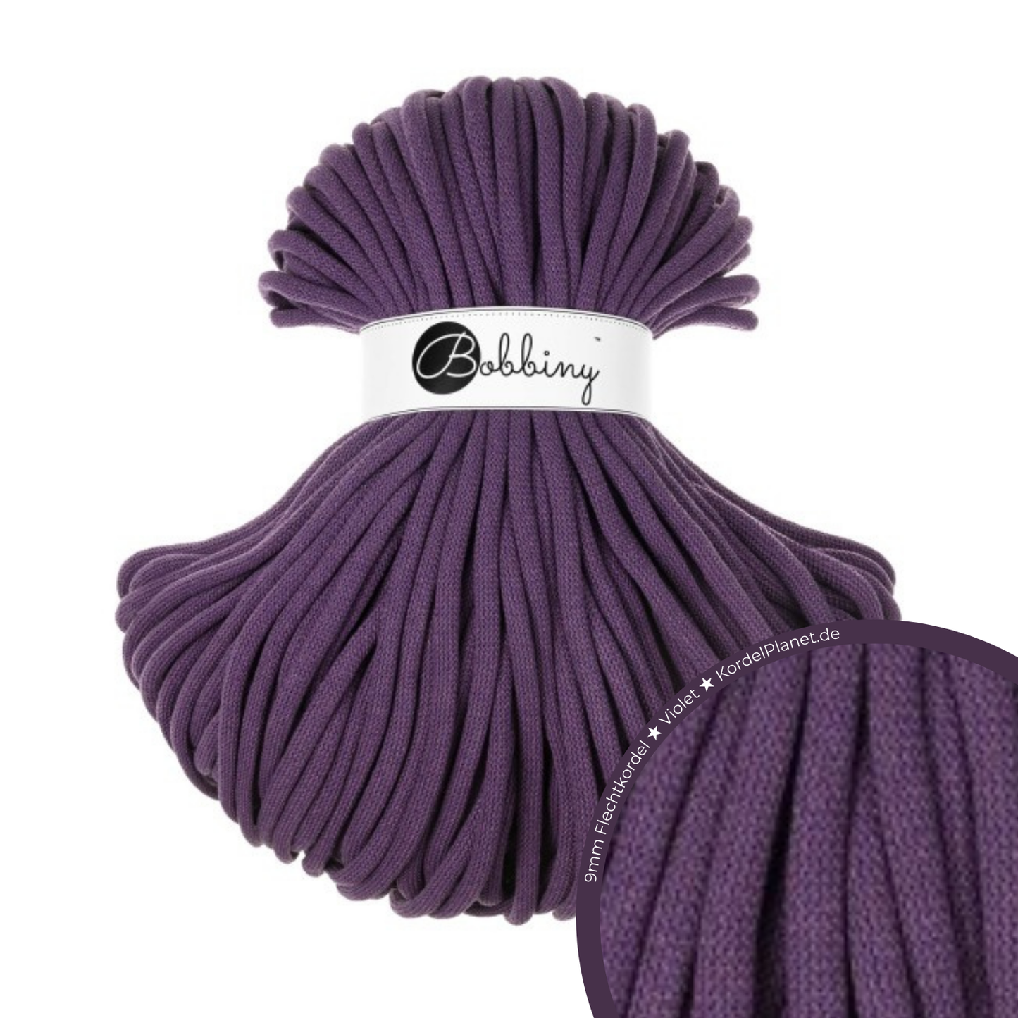 Bobbiny Flechtkordel Violet Ø 9 mm