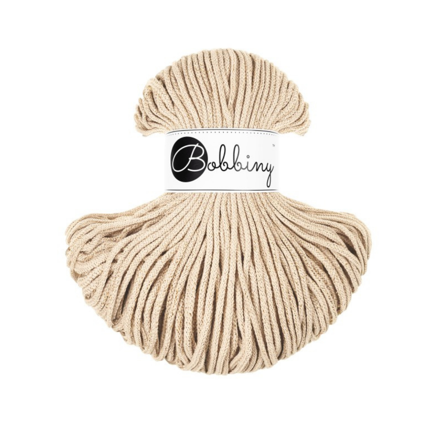 Bobbiny Flechtkordel Golden Warm Beige Ø 3 mm