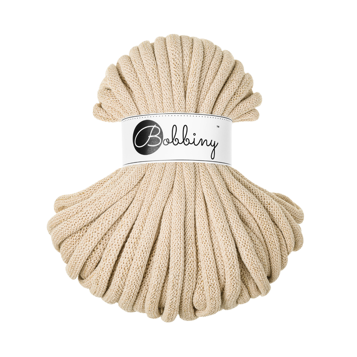 30 Meter - Bobbiny Flechtkordeln Golden Warm Beige Ø 9 mm