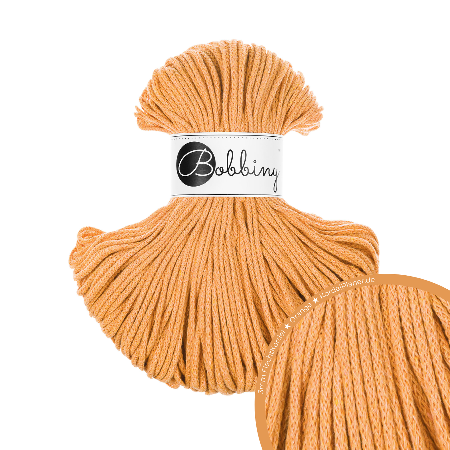 Bobbiny Flechtkordel Orange Ø 3 mm