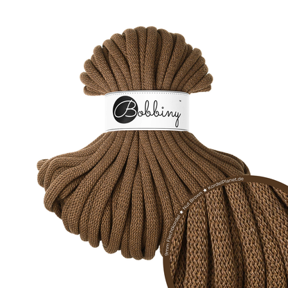 30 Meter - Bobbiny Flechtkordeln Nut Brown Ø 9 mm