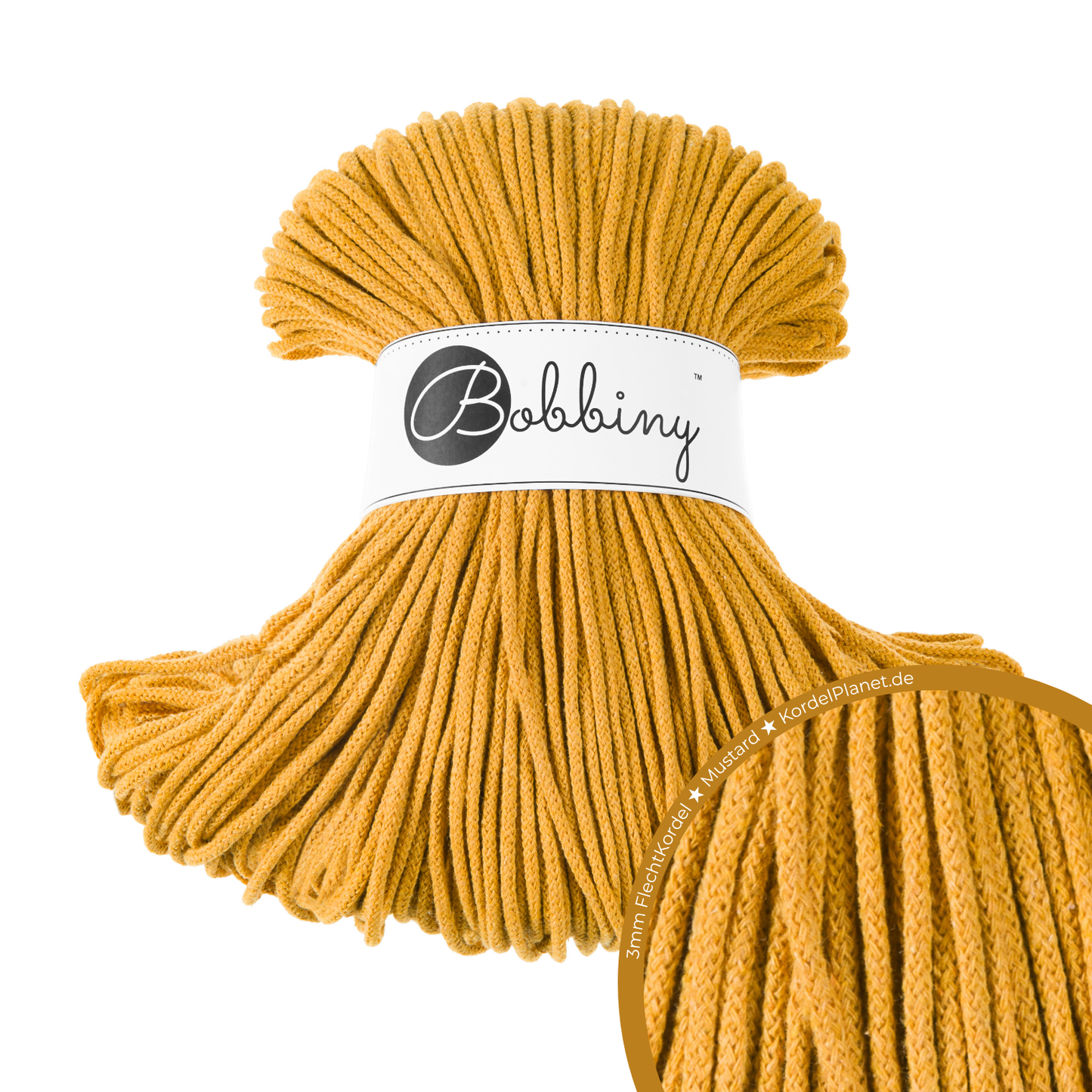 Bobbiny Flechtkordel Mustard Ø 3 mm