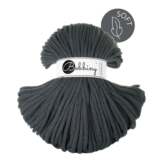 Bobbiny Flechtkordel Charcoal Ø 8 mm (Jumbo Soft)
