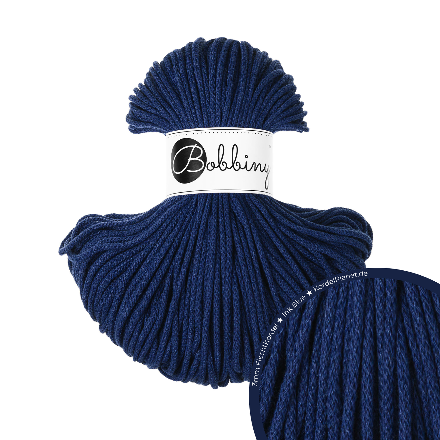 Bobbiny Flechtkordel Ink Blue Ø 3 mm
