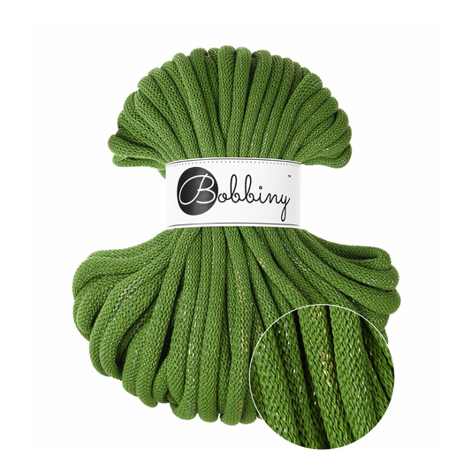 30 Meter - Bobbiny Flechtkordeln Shiny Moss Green Ø 9 mm (Shiny)