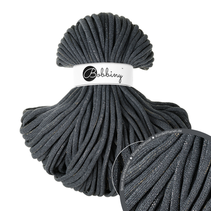 Bobbiny Flechtkordel Shiny Charcoal Ø 9 mm (Shiny)