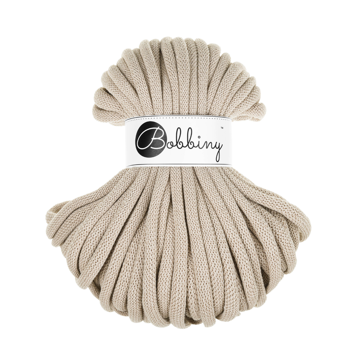 30 Meter - Bobbiny Flechtkordeln Beige Ø 9 mm