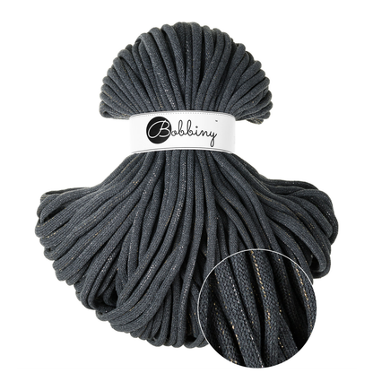 Bobbiny Flechtkordel Shiny Charcoal Ø 9 mm (Shiny)
