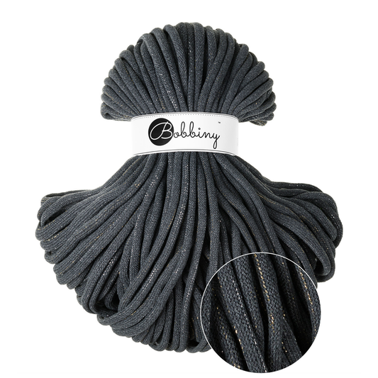 Bobbiny Flechtkordel Shiny Charcoal Ø 9 mm (Shiny)