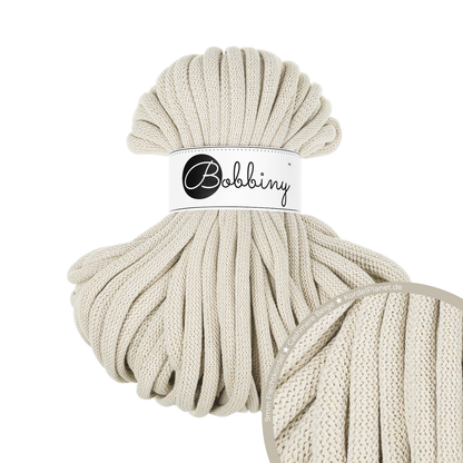 30 Meter - Bobbiny Flechtkordeln Cashmere Beige Ø 9 mm