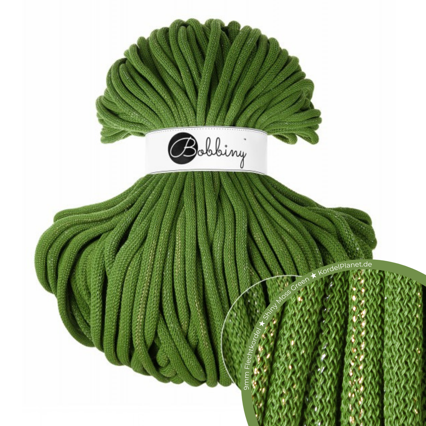 Bobbiny Flechtkordel Shiny Moss Green Ø 9 mm (Shiny)