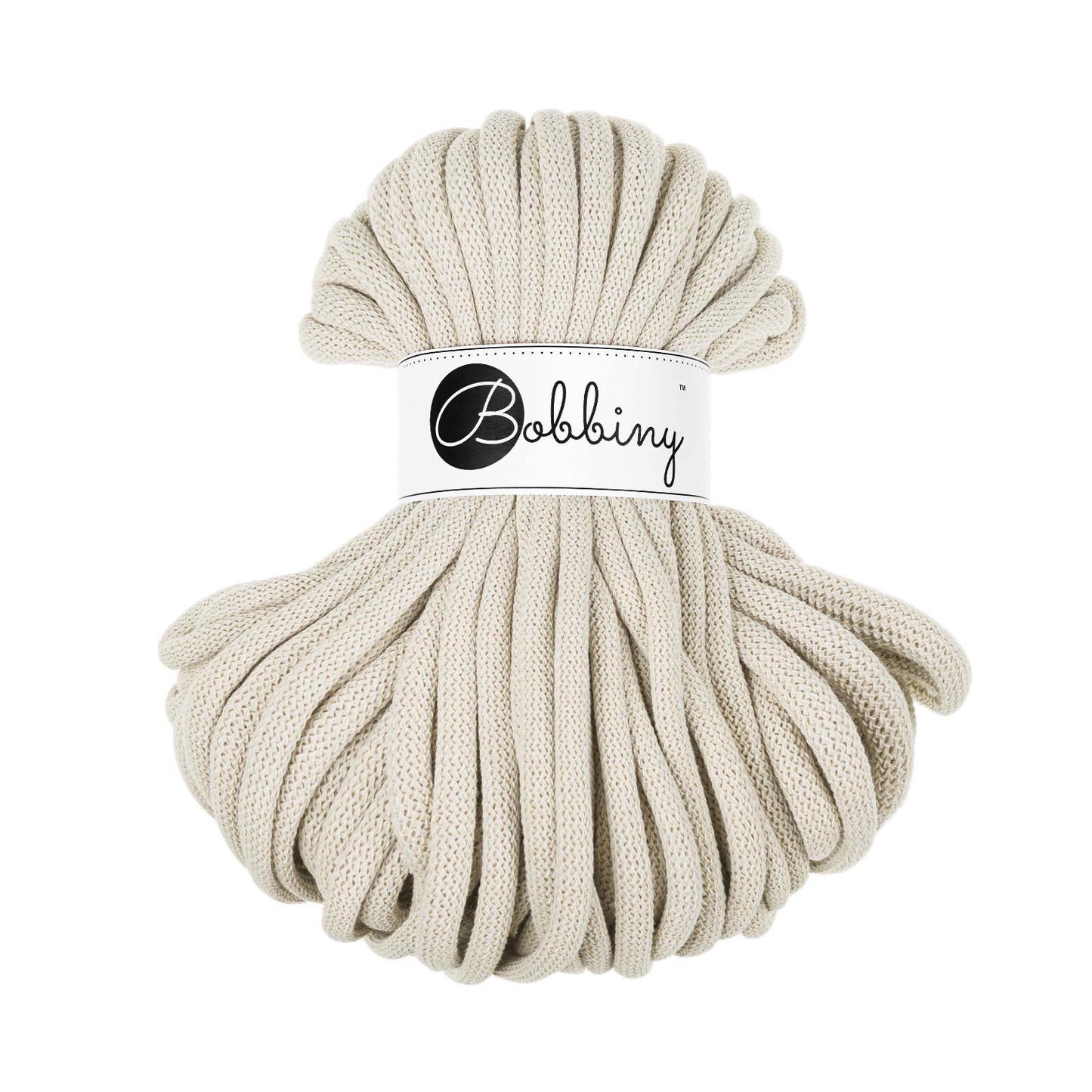30 Meter - Bobbiny Flechtkordeln Cashmere Beige Ø 9 mm