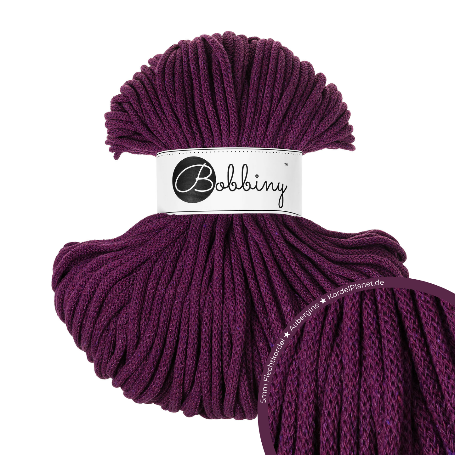 Bobbiny Flechtkordel Aubergine Ø 5 mm