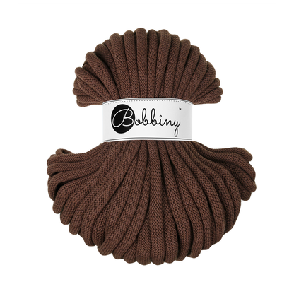 30 Meter - Bobbiny Flechtkordeln Chocolate Brown Ø 9 mm
