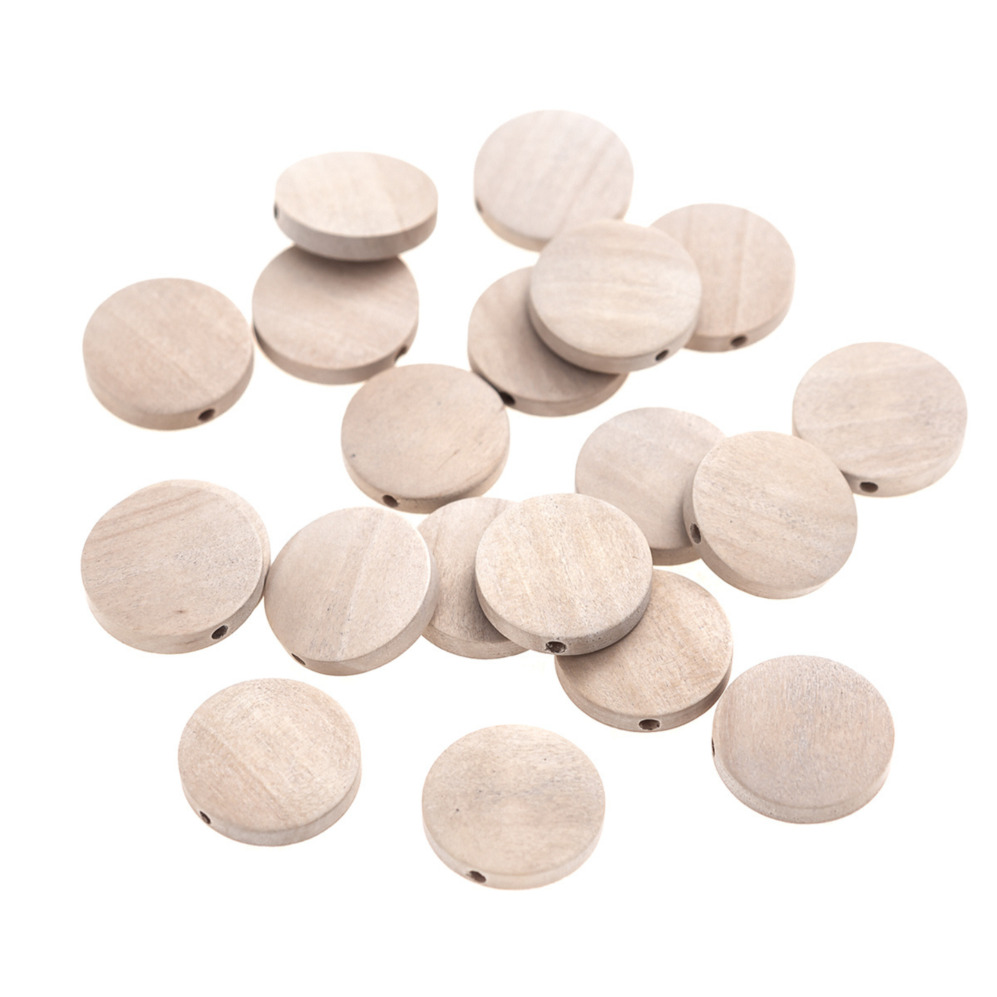 Scheibenperlen aus Holz Ø 20 mm - flache Perlen für Makramee & DIY